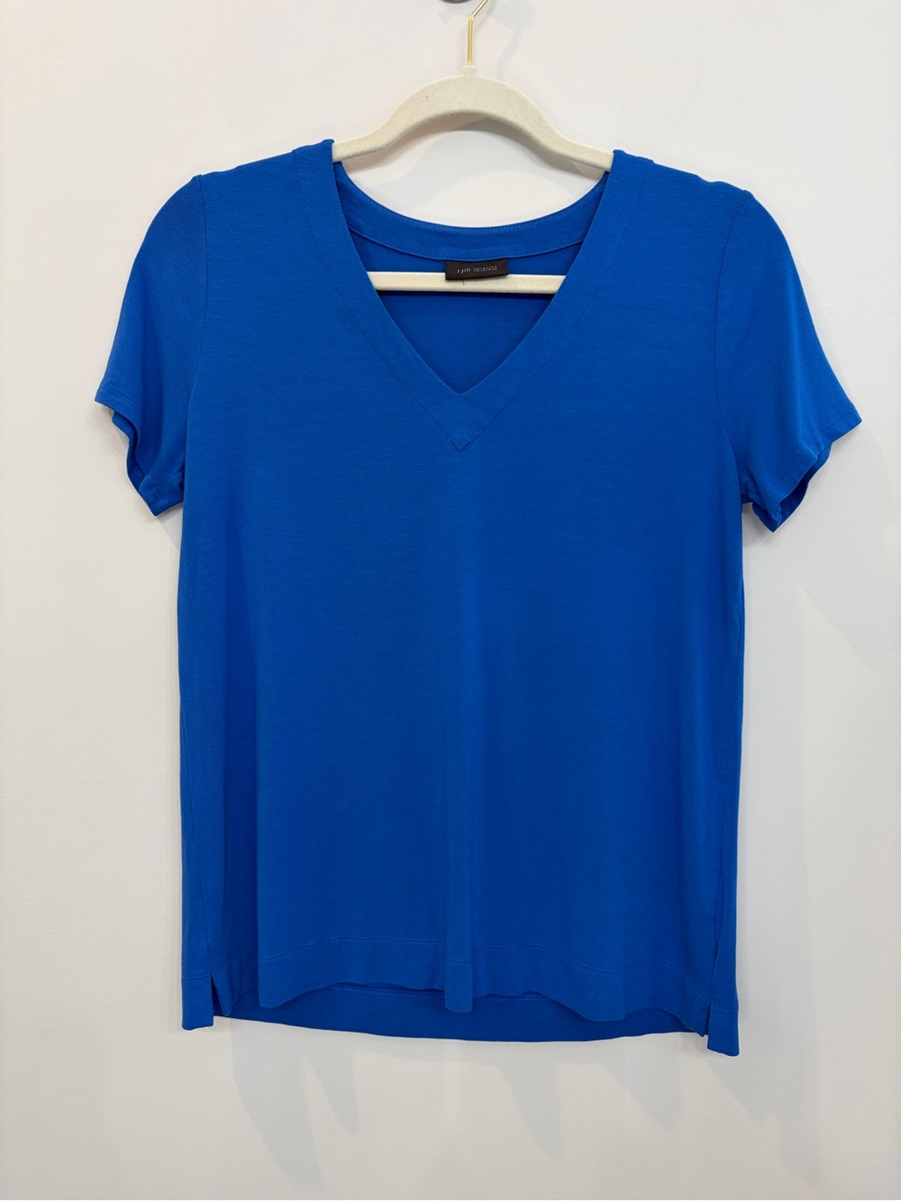 J. Jill Women's Wearever Collection Blue Short Sleeve Top Size S V-neckline EUC